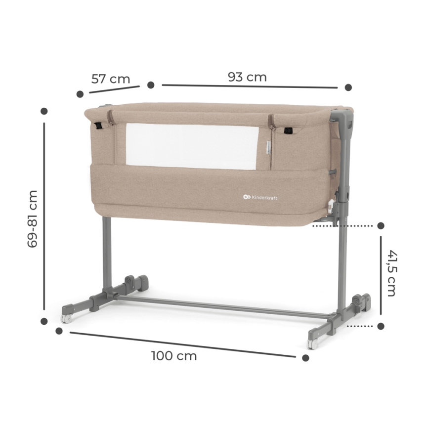 KINDERKRAFT - Babybett NESTE GROW beige