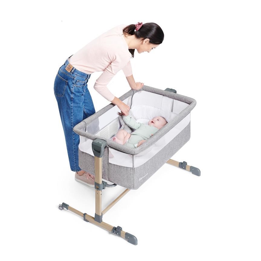 KINDERKRAFT - Babybett NESTE hellgrau/Holz