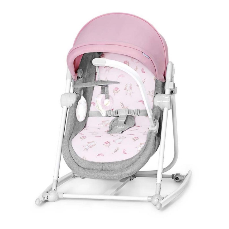 KINDERKRAFT - Babyliege 5in1 NOLA rosa/grau