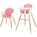KINDERKRAFT - Esstischstuhl für Kinder 2v1 SIENNA Buche/rosa