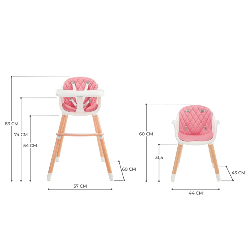 KINDERKRAFT - Esstischstuhl für Kinder SIENNA Buche/rosa