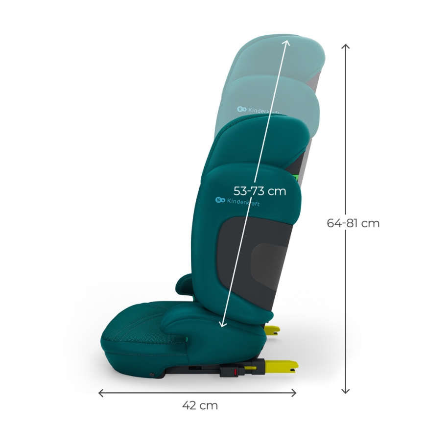 KINDERKRAFT - Faltbarer Autokindersitz XPAND 2 PRO 100-150 cm türkis