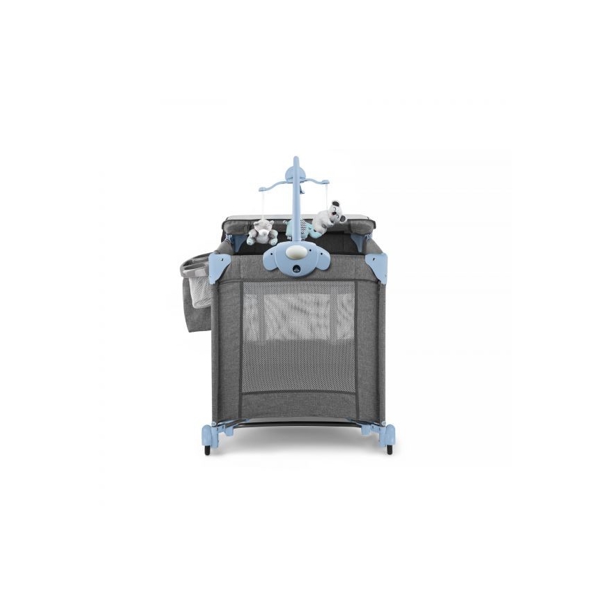 KINDERKRAFT - Reisebett JOY mit Zubehör in Grau-Blau
