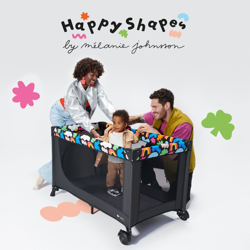 KINDERKRAFT - Kinder-Reisebett JOY 2 Happy shapes