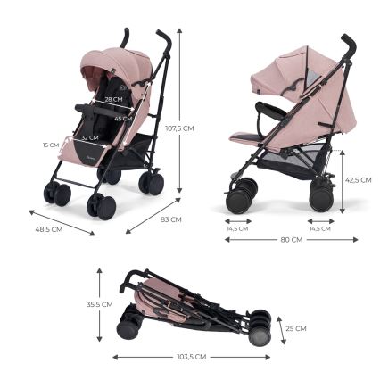 KINDERKRAFT - Kinderwagen SIESTA Pink Prinzessin