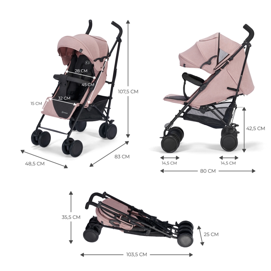 KINDERKRAFT - Kinderwagen SIESTA Pink Prinzessin
