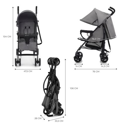 KINDERKRAFT - Kinderwagen TIK Stone grau