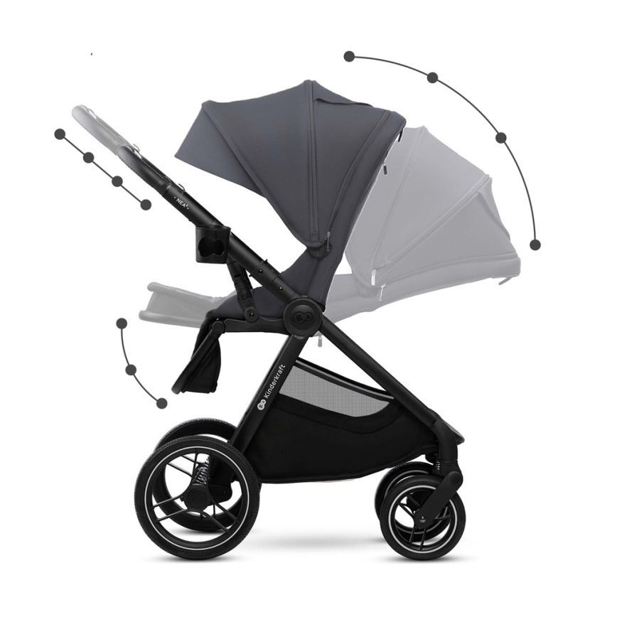 KINDERKRAFT - Kombi-Kinderwagen 2in1 NEA 2 Dunkelgrau