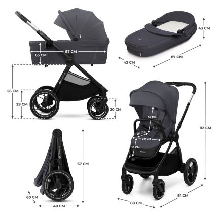 KINDERKRAFT - Kombi-Kinderwagen 2in1 NEA 2 Dunkelgrau