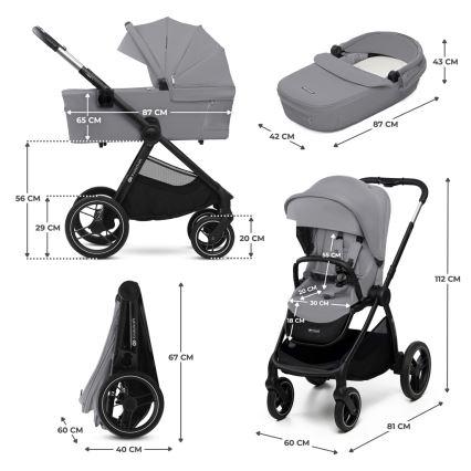 KINDERKRAFT - Kombi-Kinderwagen 2in1 NEA 2 Platinum grau