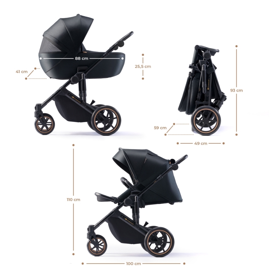 KINDERKRAFT - Kombi-Kinderwagen 2in1 PRIME 2 schwarz