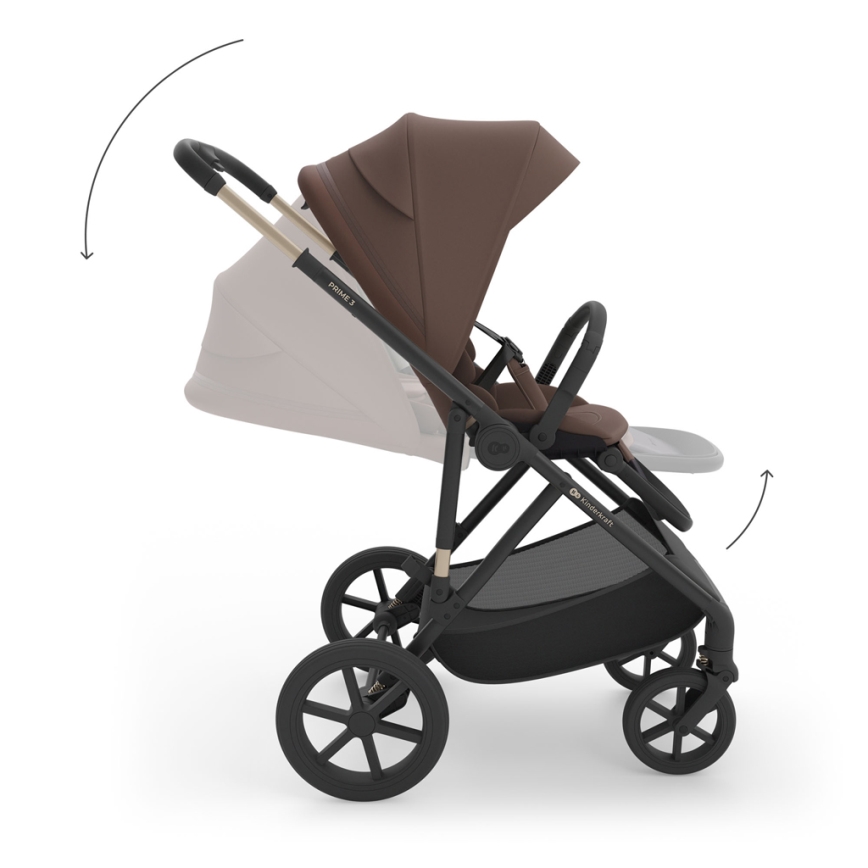 KINDERKRAFT - Kombi-Kinderwagen 3-in-1 PRIME 3 Velvet Mocca
