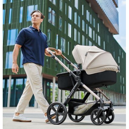 KINDERKRAFT - Kombi-Kinderwagen 3in1 MOOV 2 AIR Moonlight grau + Auto-Kindersitz MINK PRO