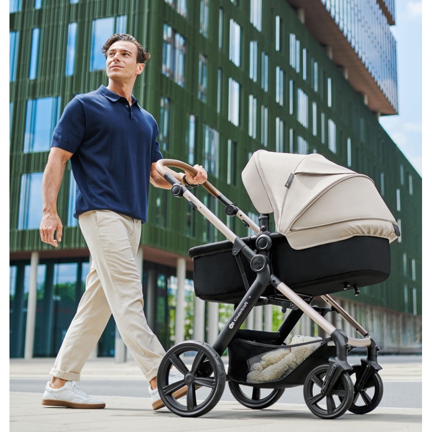 KINDERKRAFT - Kombi-Kinderwagen 3in1 MOOV 2 AIR Moonlight grau + Auto-Kindersitz MINK PRO