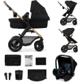 KINDERKRAFT - Kombi-Kinderwagen 3in1 MOOV 2 AIR Pure schwarz + Kindersitz MINK PRO