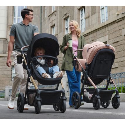 KINDERKRAFT - Kombi-Kinderwagen 3in1 MOOV 2 AIR Pure schwarz + Kindersitz MINK PRO