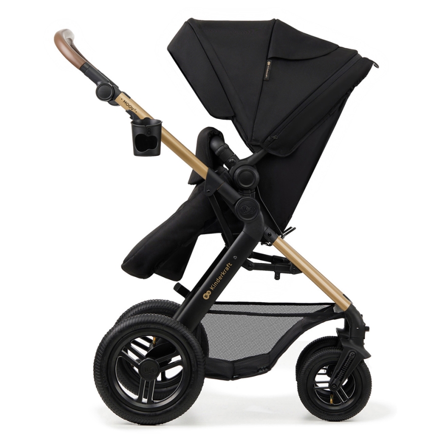 KINDERKRAFT - Kombi-Kinderwagen 3in1 MOOV 2 AIR Pure schwarz + Kindersitz MINK PRO