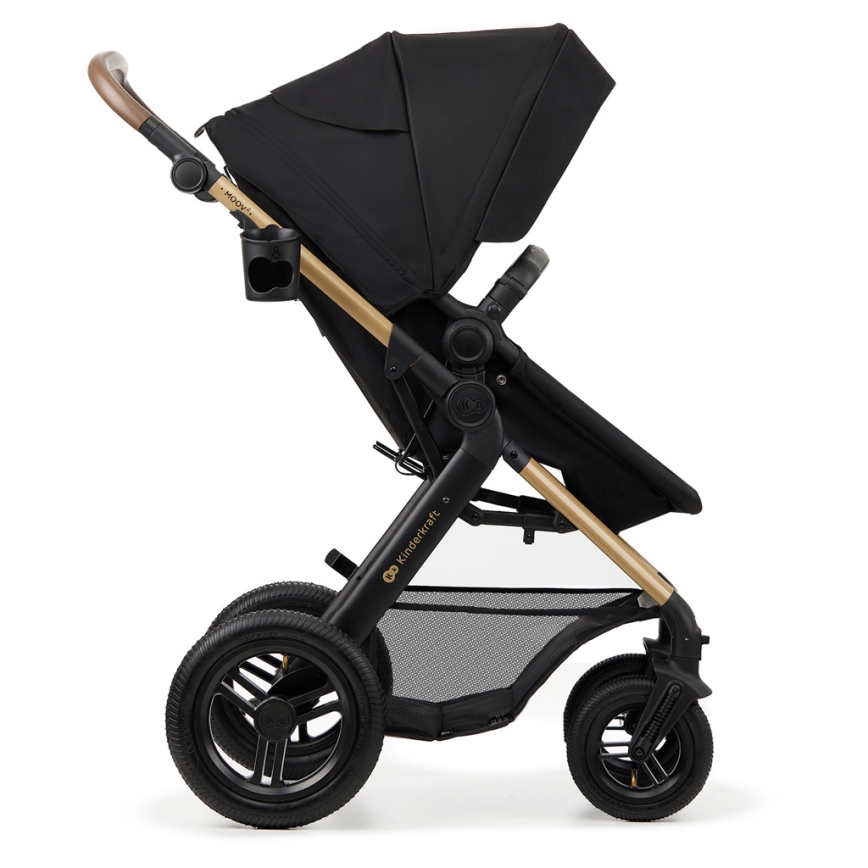 KINDERKRAFT - Kombi-Kinderwagen 3in1 MOOV 2 AIR Pure schwarz + Kindersitz MINK PRO