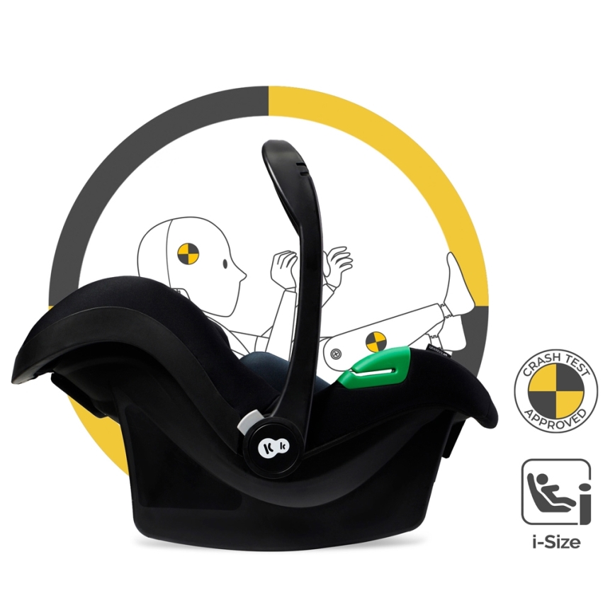 KINDERKRAFT - Kombi-Kinderwagen 3in1 MOOV 2 AIR Pure schwarz + Kindersitz MINK PRO