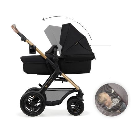 KINDERKRAFT - Kombi-Kinderwagen 3in1 MOOV 2 AIR Pure schwarz + Kindersitz MINK PRO