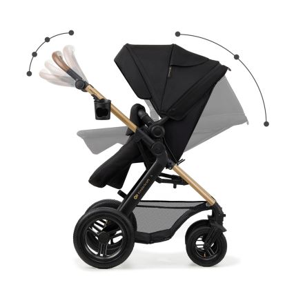 KINDERKRAFT - Kombi-Kinderwagen 3in1 MOOV 2 AIR Pure schwarz + Kindersitz MINK PRO