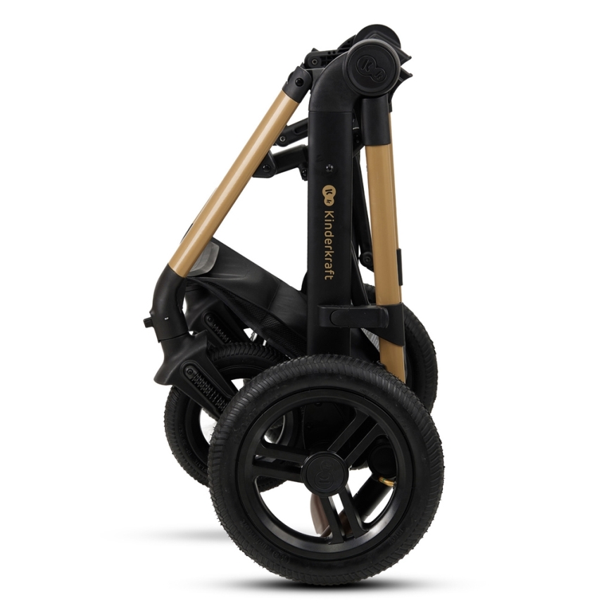 KINDERKRAFT - Kombi-Kinderwagen 3in1 MOOV 2 AIR Pure schwarz + Kindersitz MINK PRO