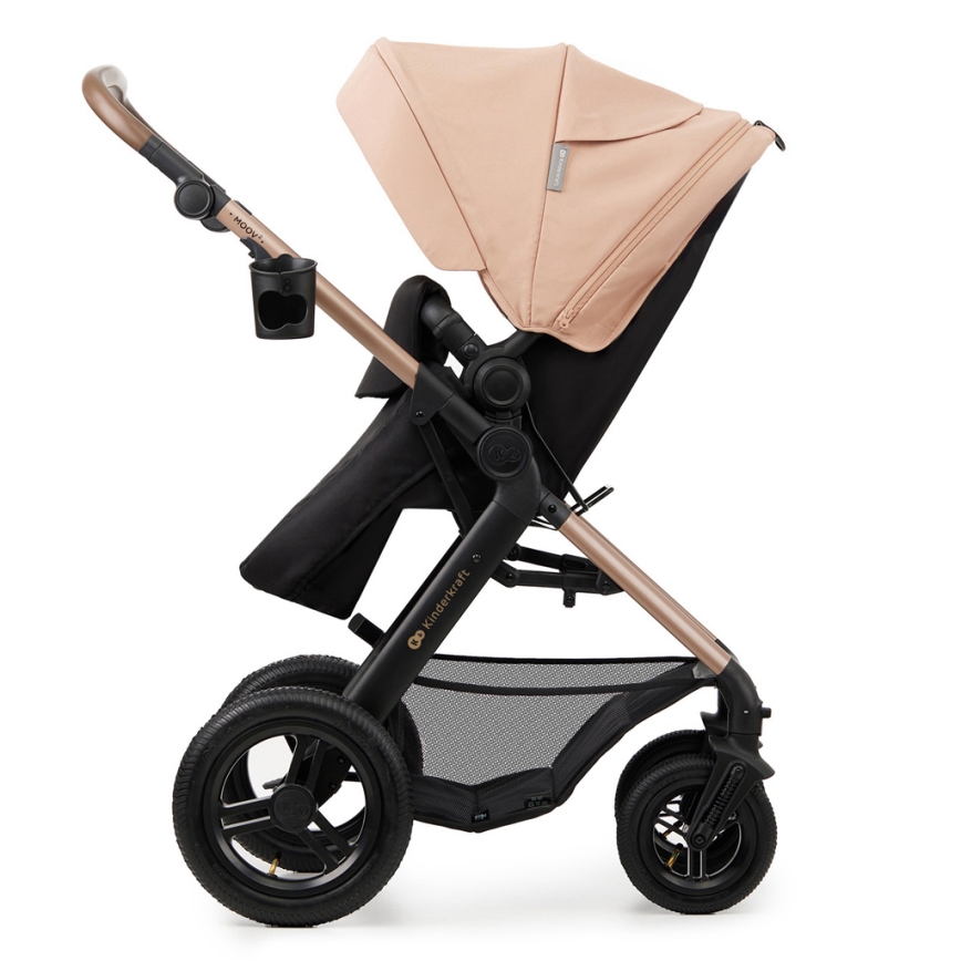 KINDERKRAFT - Kombi-Kinderwagen 3in1 MOOV 2 AIR Sand beige + Kindersitz MINK PRO