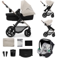 KINDERKRAFT - Kombi-Kinderwagen 3in1 MOOV 2 Moonlight grau + Kindersitz MINK PRO