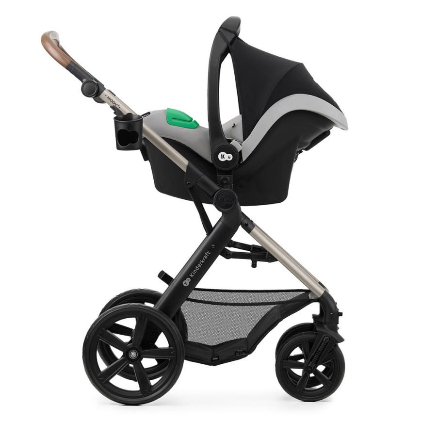 KINDERKRAFT - Kombi-Kinderwagen 3in1 MOOV 2 Moonlight grau + Kindersitz MINK PRO