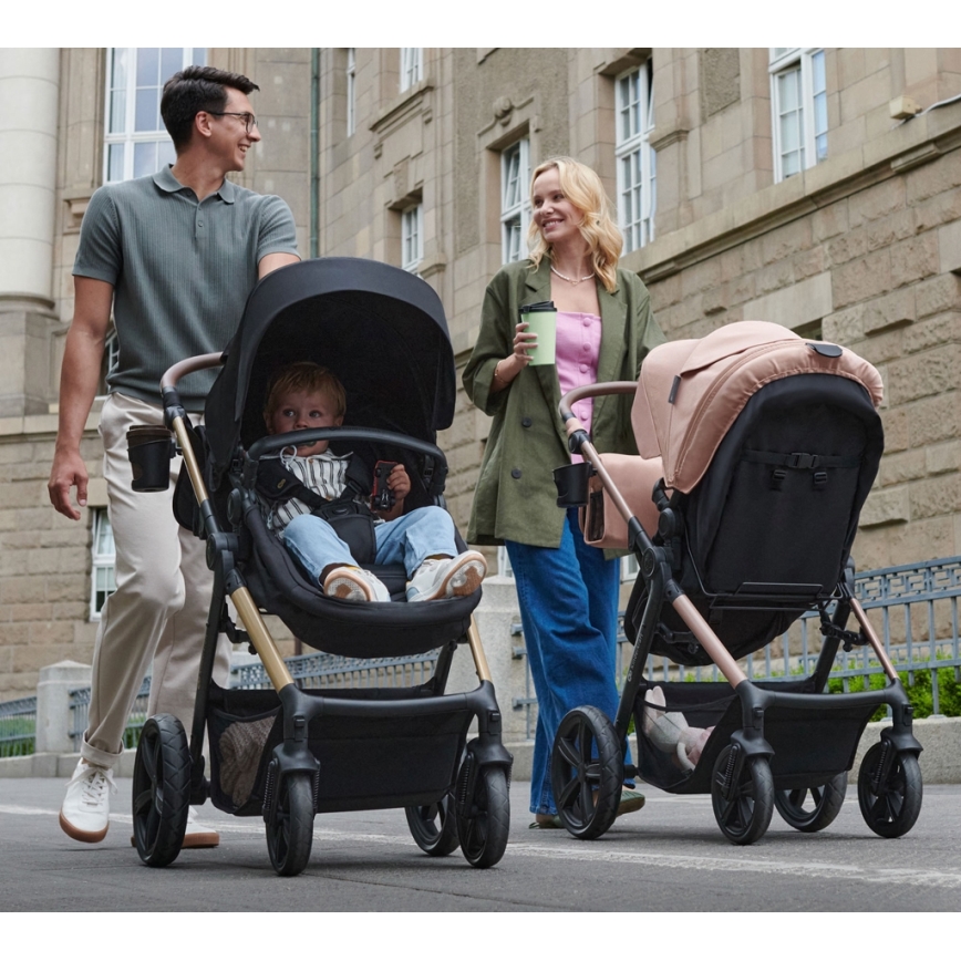 KINDERKRAFT - Kombi-Kinderwagen 3in1 MOOV 2 Pure schwarz + Kindersitz MINK PRO