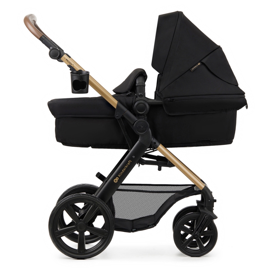 KINDERKRAFT - Kombi-Kinderwagen 3in1 MOOV 2 Pure schwarz + Kindersitz MINK PRO