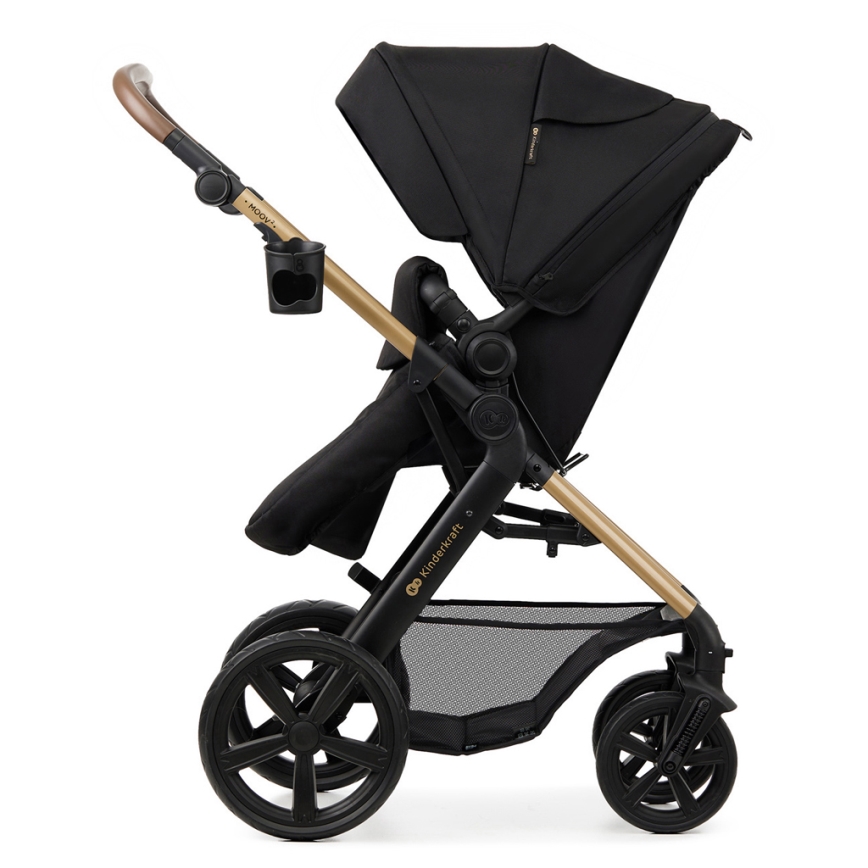 KINDERKRAFT - Kombi-Kinderwagen 3in1 MOOV 2 Pure schwarz + Kindersitz MINK PRO