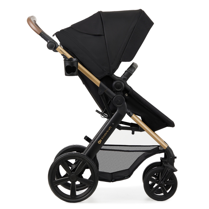 KINDERKRAFT - Kombi-Kinderwagen 3in1 MOOV 2 Pure schwarz + Kindersitz MINK PRO