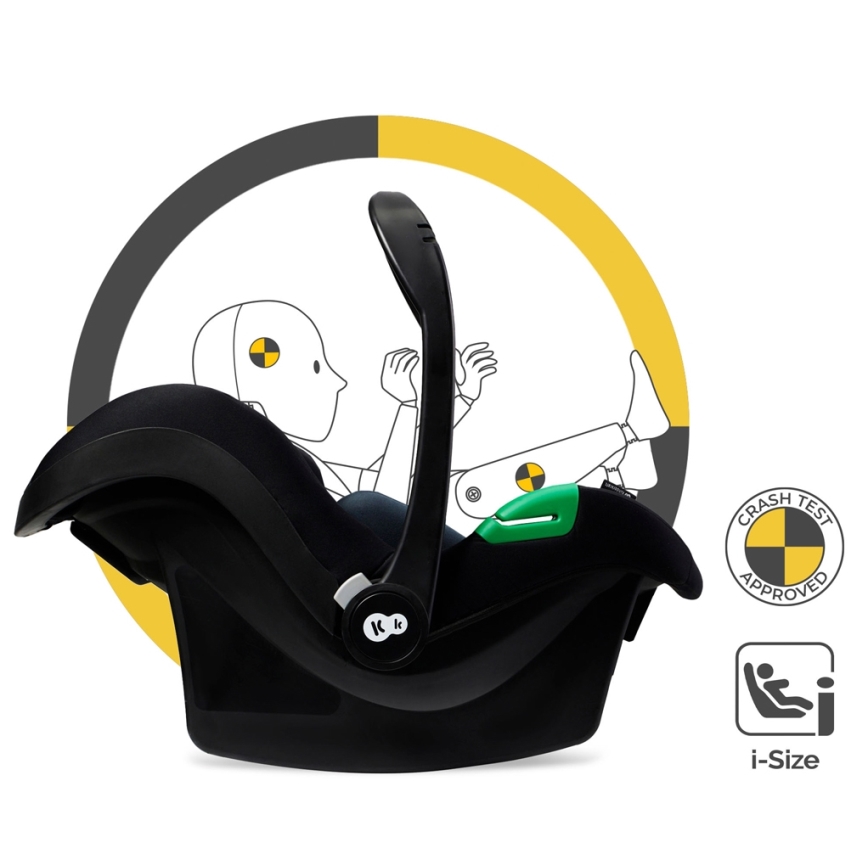 KINDERKRAFT - Kombi-Kinderwagen 3in1 MOOV 2 Pure schwarz + Kindersitz MINK PRO