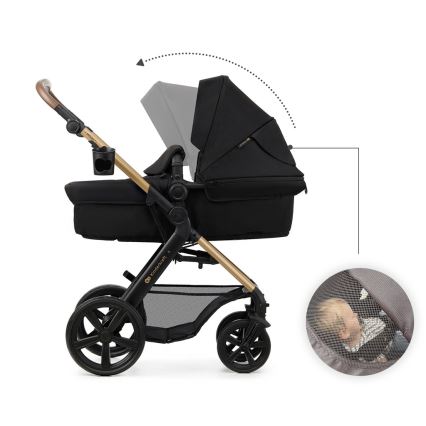 KINDERKRAFT - Kombi-Kinderwagen 3in1 MOOV 2 Pure schwarz + Kindersitz MINK PRO
