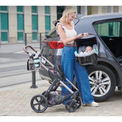 KINDERKRAFT - Kombi-Kinderwagen 3in1 MOOV 2 Sand beige + Kindersitz MINK PRO