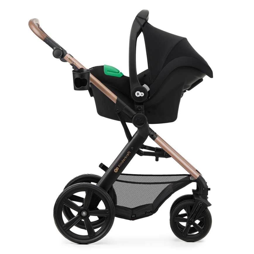 KINDERKRAFT - Kombi-Kinderwagen 3in1 MOOV 2 Sand beige + Kindersitz MINK PRO