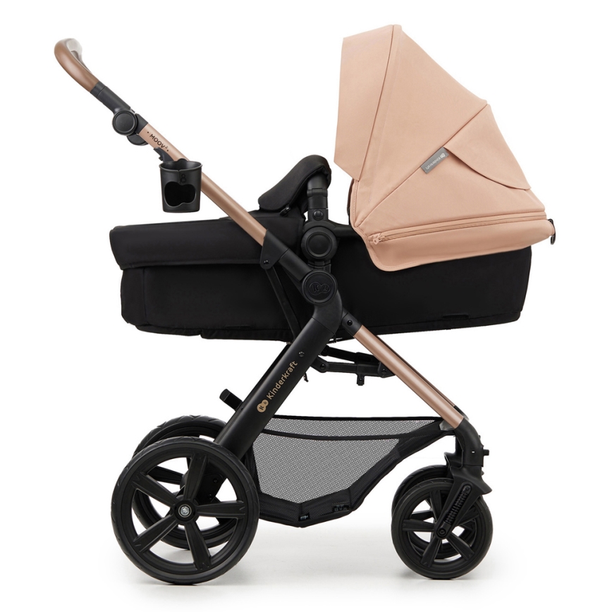 KINDERKRAFT - Kombi-Kinderwagen 3in1 MOOV 2 Sand beige + Kindersitz MINK PRO