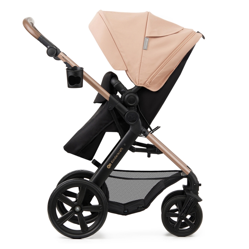 KINDERKRAFT - Kombi-Kinderwagen 3in1 MOOV 2 Sand beige + Kindersitz MINK PRO