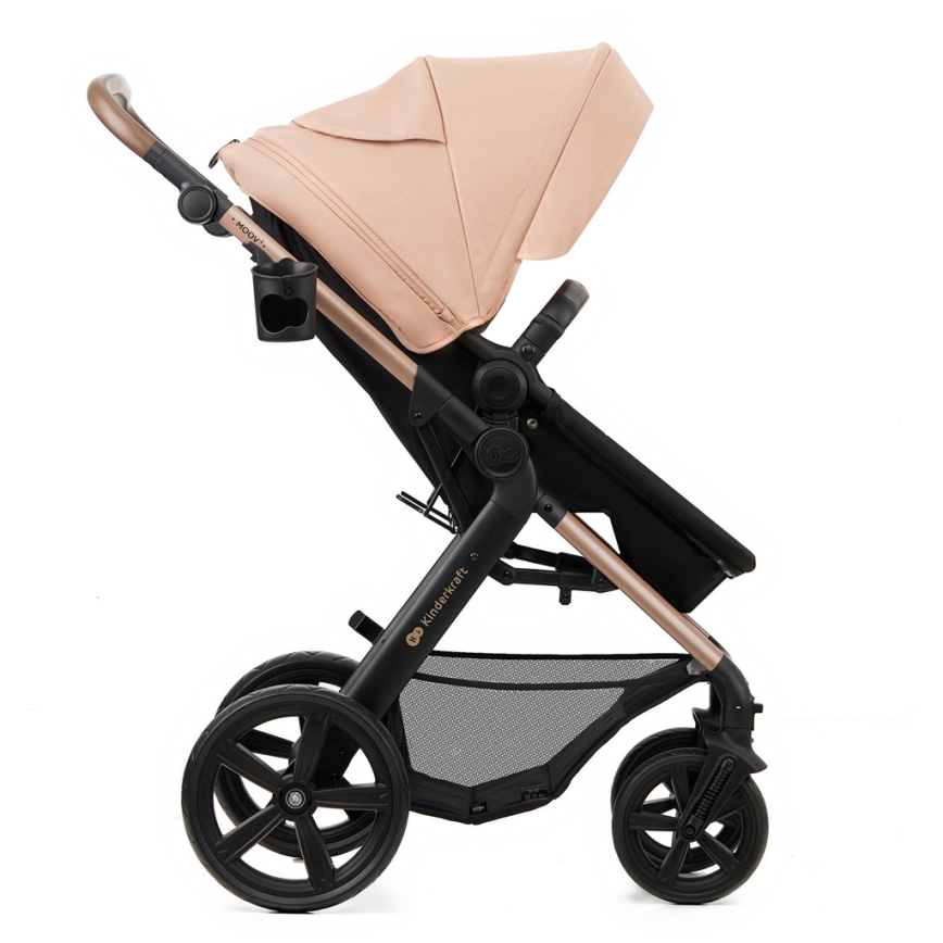 KINDERKRAFT - Kombi-Kinderwagen 3in1 MOOV 2 Sand beige + Kindersitz MINK PRO