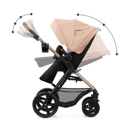 KINDERKRAFT - Kombi-Kinderwagen 3in1 MOOV 2 Sand beige + Kindersitz MINK PRO