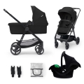 KINDERKRAFT - Kombi-Kinderwagen 3in1 NEWLY Klassisch schwarz  + Auto-Kindersitz MINK PRO
