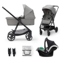 KINDERKRAFT - Kombi-Kinderwagen 3in1 NEWLY Moonlight grau  + Auto-Kindersitz MINK PRO