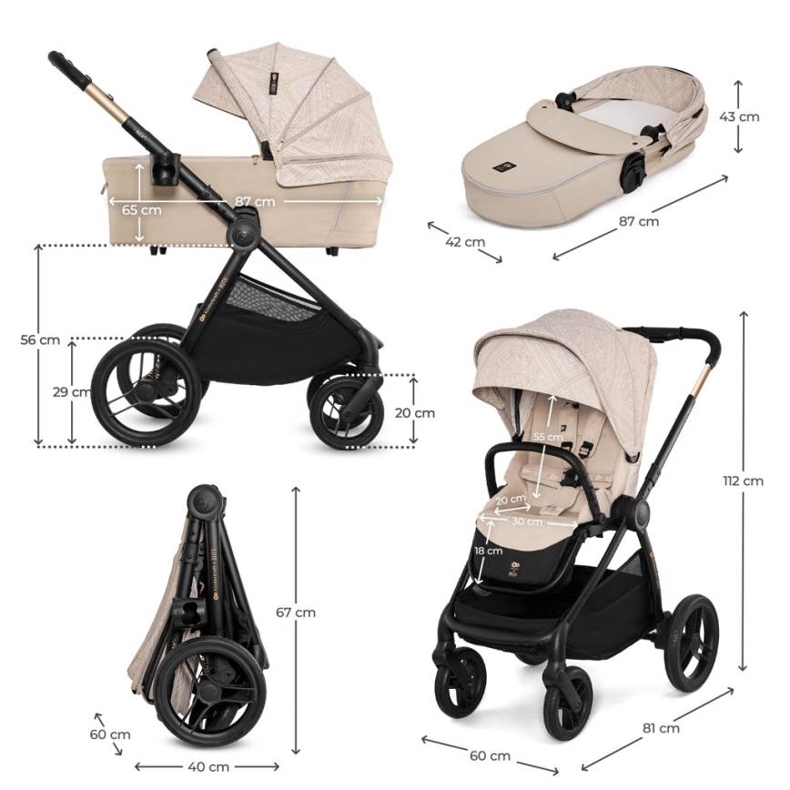 KINDERKRAFT - Kombikinderwagen 2-in-1 NEA 2 Dune Whisper Bizuu