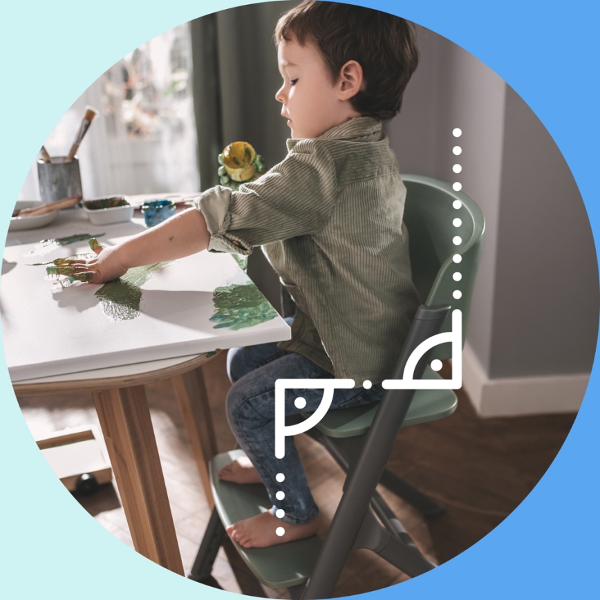KINDERKRAFT SELECT - Esstischstuhl für Kinder 3in1 LIVY Premium Eiche + Liege CALMEE