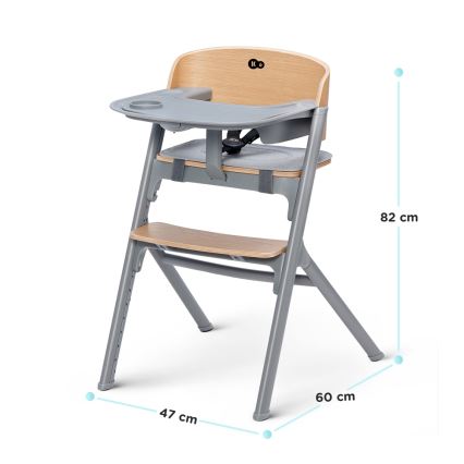 KINDERKRAFT SELECT - Esstischstuhl für Kinder 3in1 LIVY Premium Eiche + Liege CALMEE