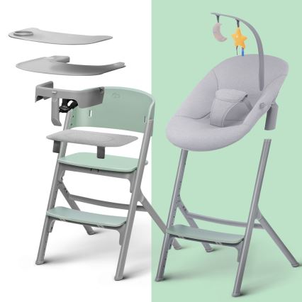 KINDERKRAFT SELECT - Esstischstuhl für Kinder 3in1 LIVY Premium Aster rosa + Liege CALMEE