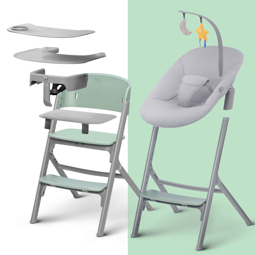 KINDERKRAFT SELECT - Esstischstuhl für Kinder 3in1 LIVY Premium Aster rosa + Liege CALMEE