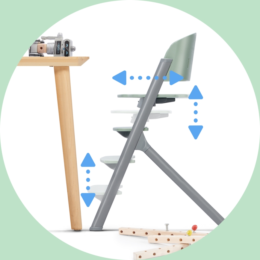 KINDERKRAFT SELECT - Esstischstuhl für Kinder 3in1 LIVY Premium Aster rosa + Liege CALMEE