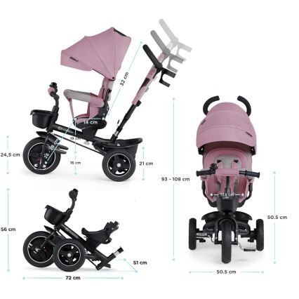 KINDERKRAFT – Kinder-Dreirad 5in1 SPINSTEP rosa